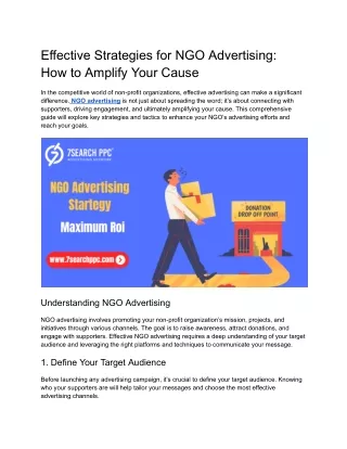 effective strategies for ngo advertising