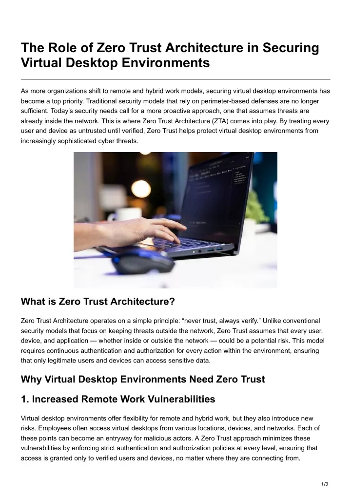 the role of zero trust architecture in securing