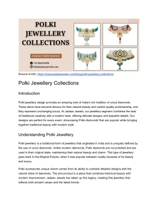 Polki Jewellery Collections