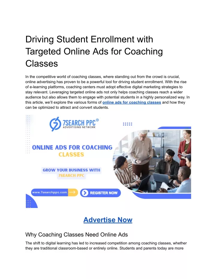 driving student enrollment with targeted online