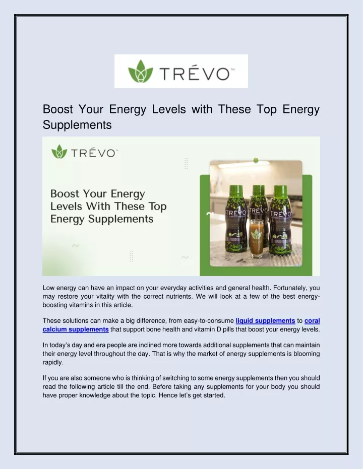 boost your energy levels with these top energy