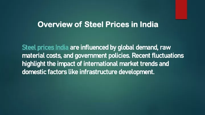 overview of steel prices in india