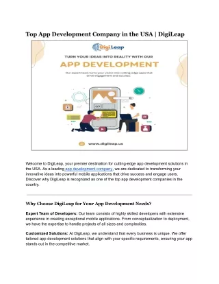 Top App Development Company in the USA _ DigiLeap