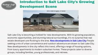 Explore New Developments in Salt Lake City for Modern Living