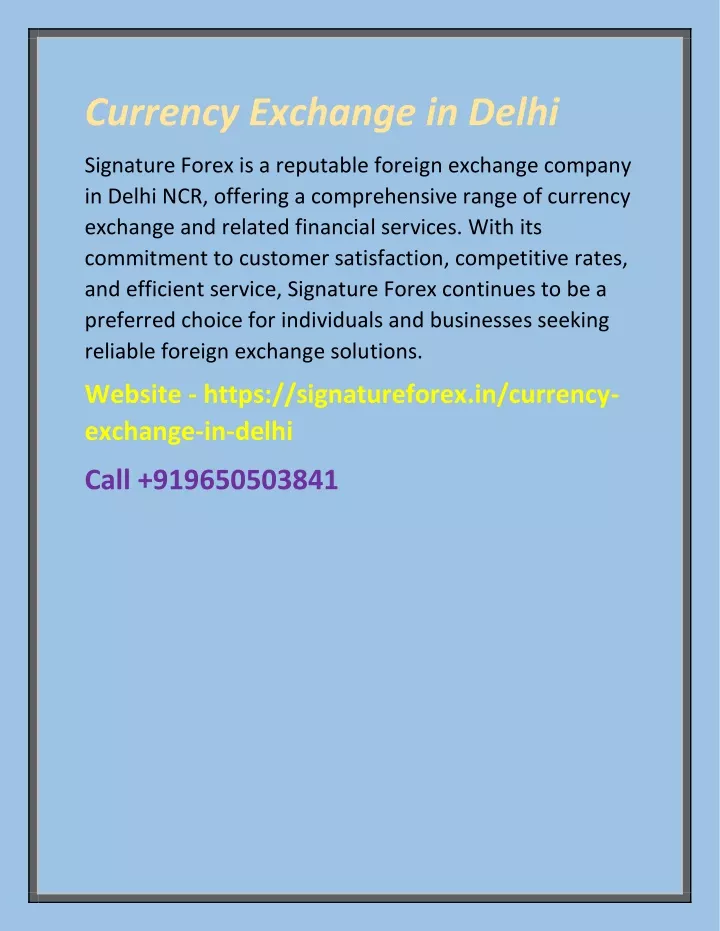 currency exchange in delhi