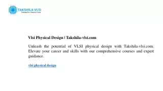 vlsi physical design takshila vlsi com
