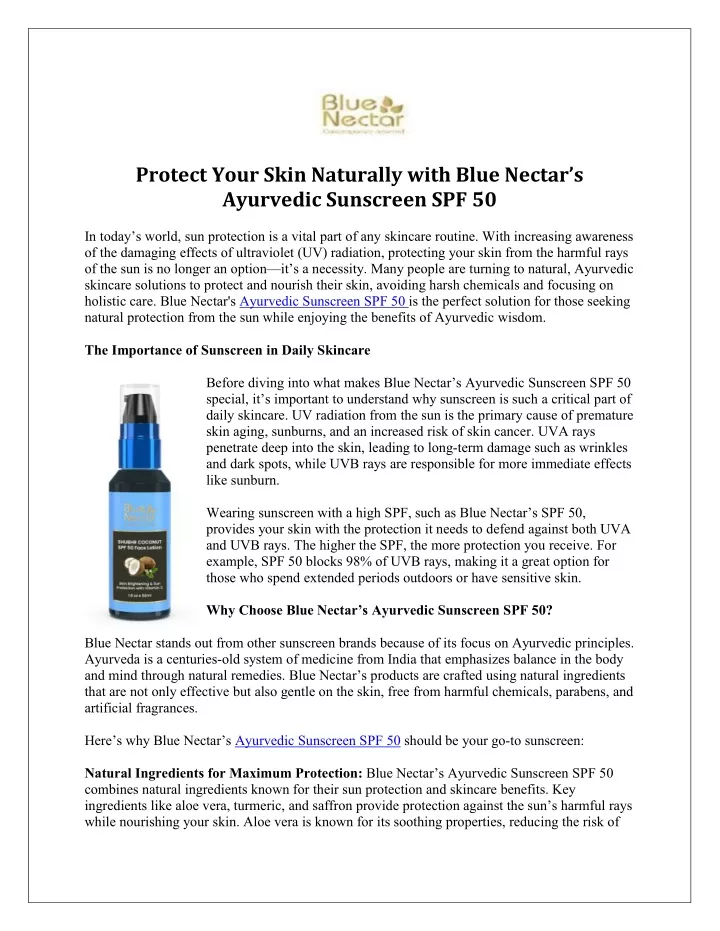 protect your skin naturally with blue nectar