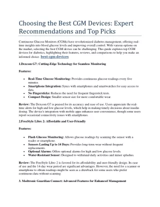 choosing the best cgm devices expert recommendations and top picks
