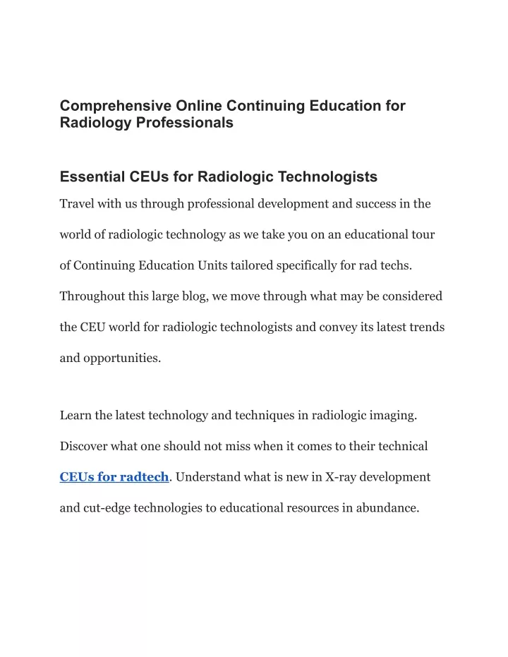 comprehensive online continuing education