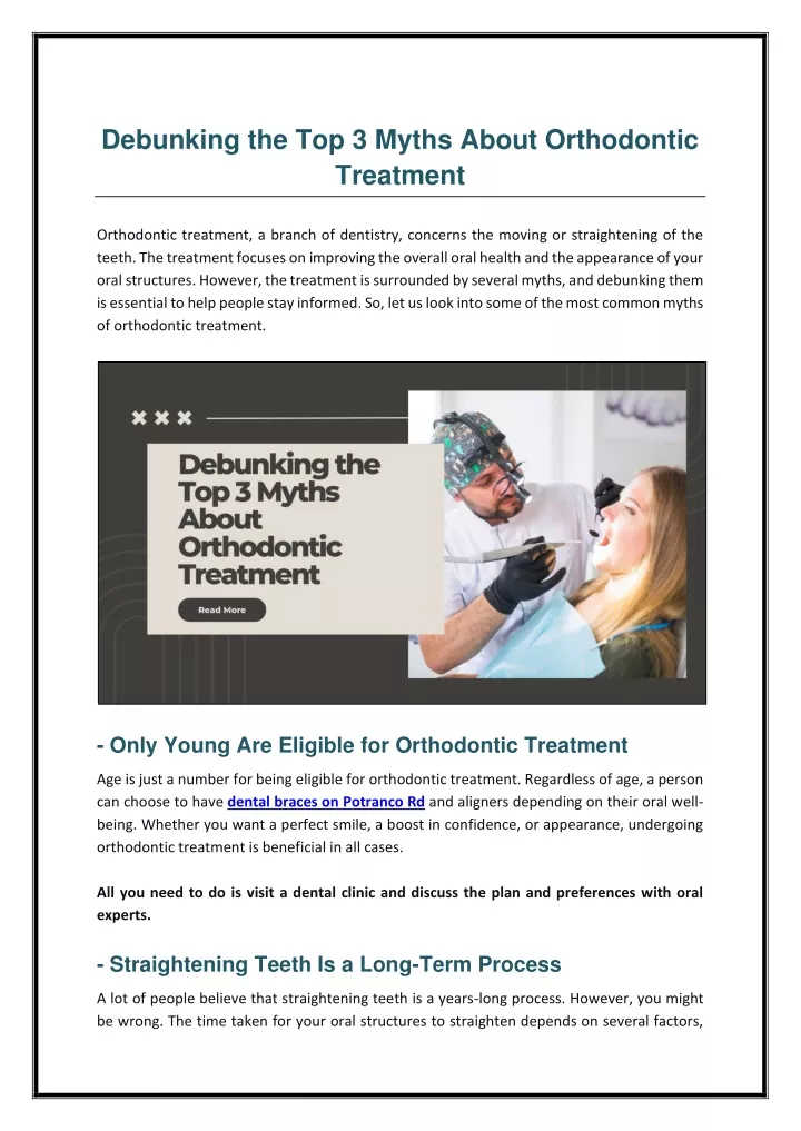 debunking the top 3 myths about orthodontic