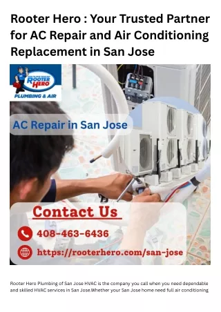 AC Repair and Air Conditioning Replacement in San Jose