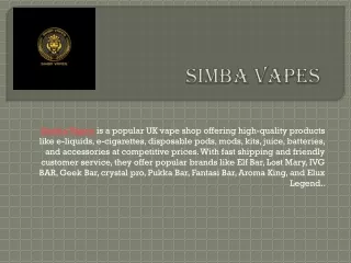 Simba Vape Disposable – Convenient Vaping Anytime