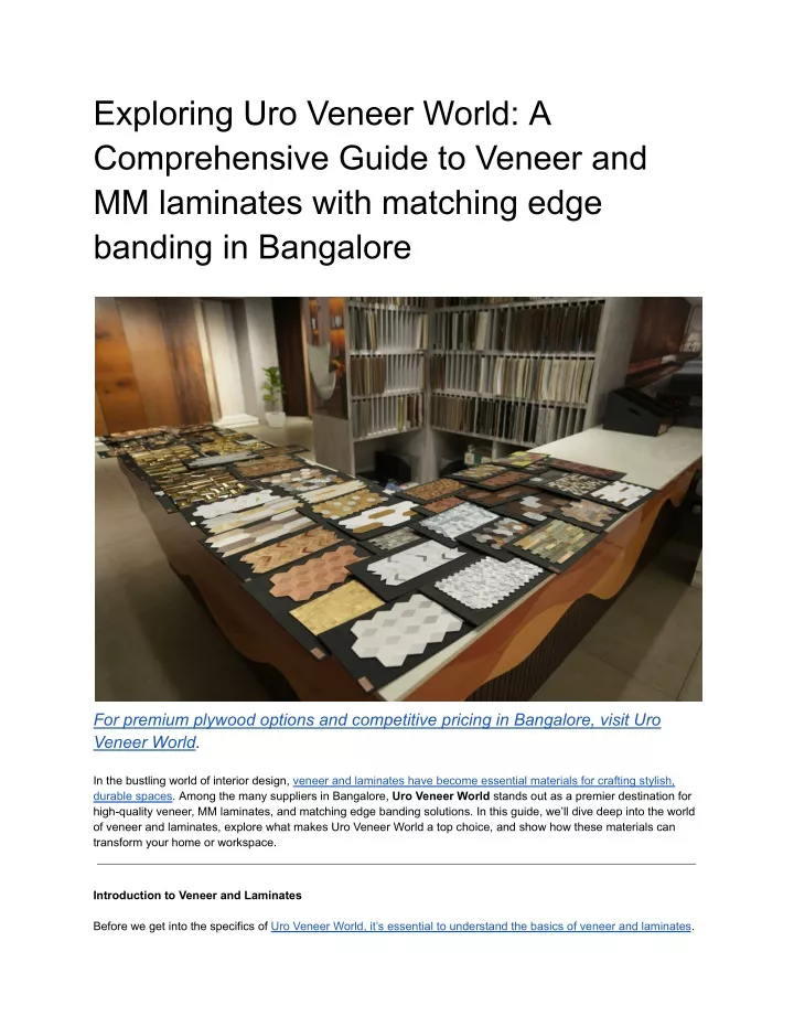 exploring uro veneer world a comprehensive guide