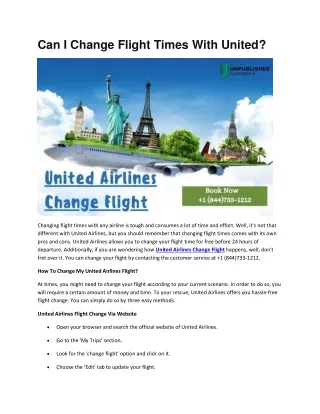 Can I Change Flight Times With United