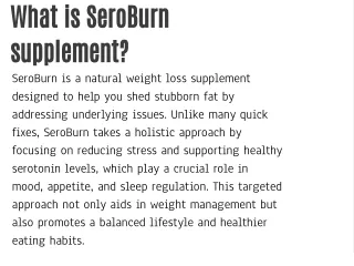 SeroBurn™ US Official Site | Healthy Weight Loss