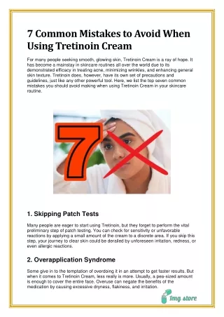 7 Common Mistakes to Avoid When Using Tretinoin Cream