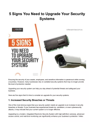 5 Signs You Need to Upgrade Your Security Systems