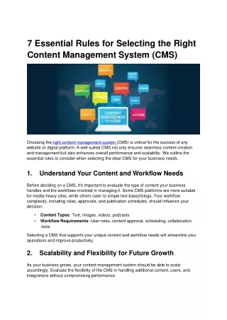 7 essential rules for selecting the right content