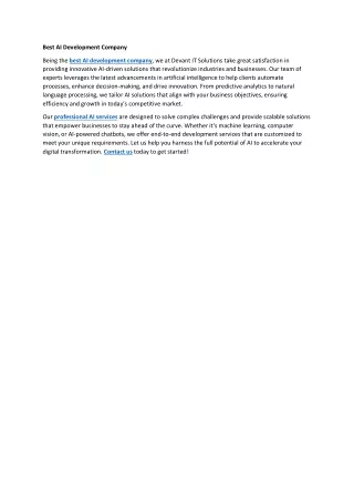 Best AI Development Company