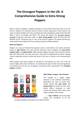 extra strong popper uk