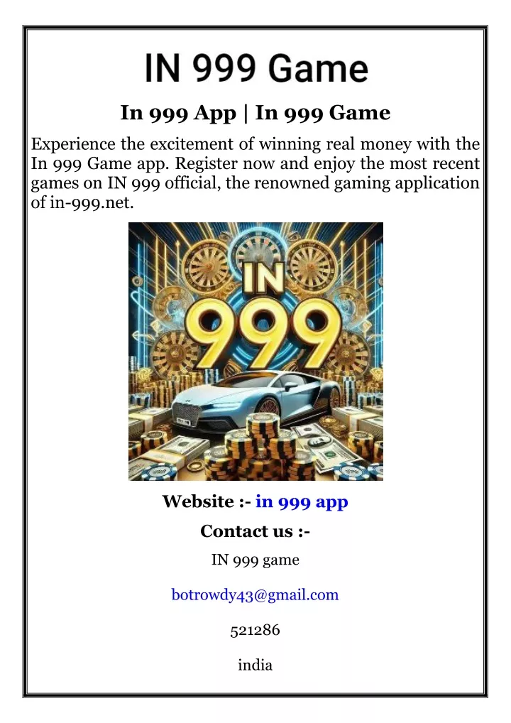 in 999 app in 999 game