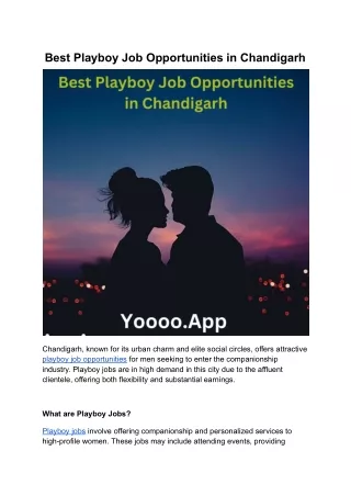 Best Playboy Job Opportunities in Chandigarh Top Picks