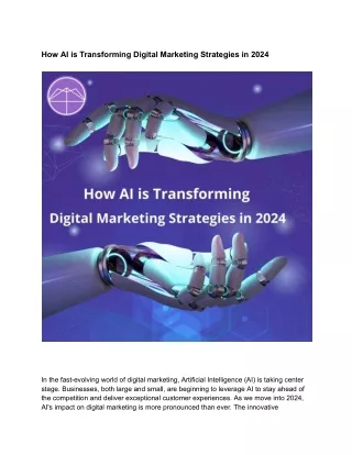 How AI is Transforming Digital Marketing Strategies in 2024