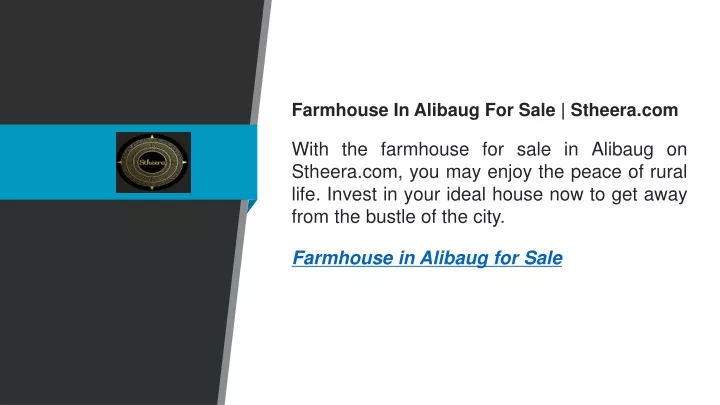 farmhouse in alibaug for sale stheera com with