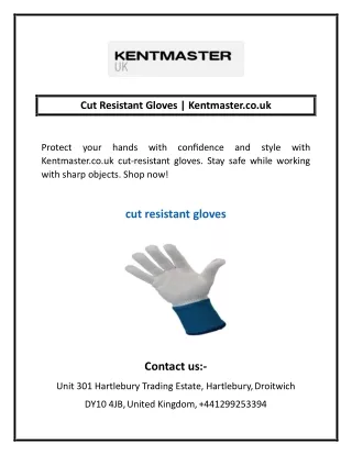 Cut Resistant Gloves | Kentmaster.co.uk