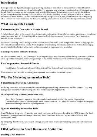 Website Funnel Builder Essentials: Turning Traffic into Sales Effortlessly