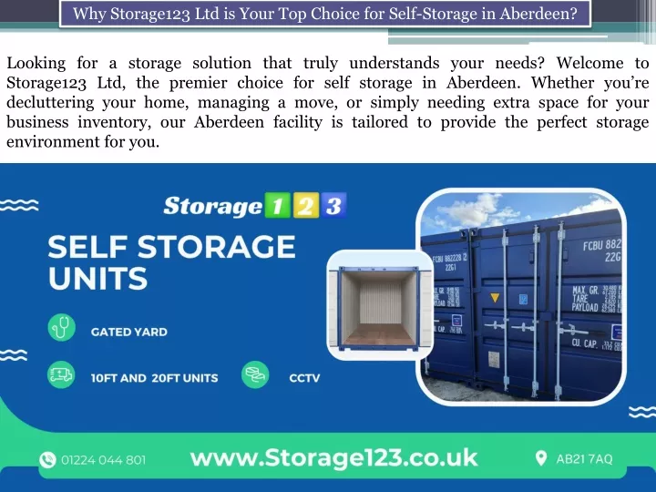 why storage123 ltd is your top choice for self