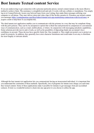 best inmate textual content service