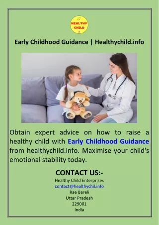 Early Childhood Guidance  Healthychild.info