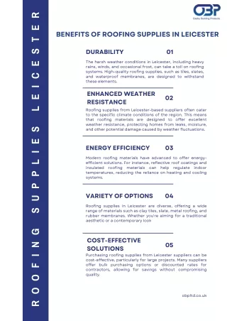 Benefits of Roofing Supplies in Leicester