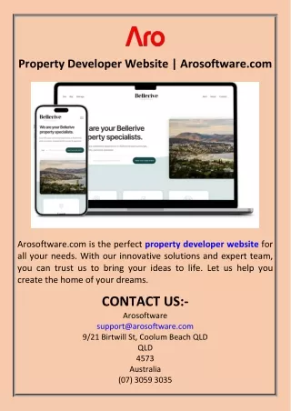 Property Developer Website  Arosoftware.com