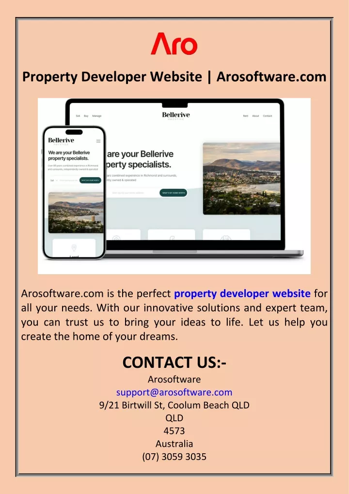 property developer website arosoftware com