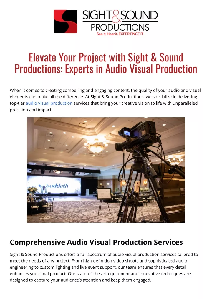 elevate your project with sight sound productions