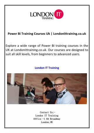 Power Bi Training Courses Uk  Londonittraining.co.uk