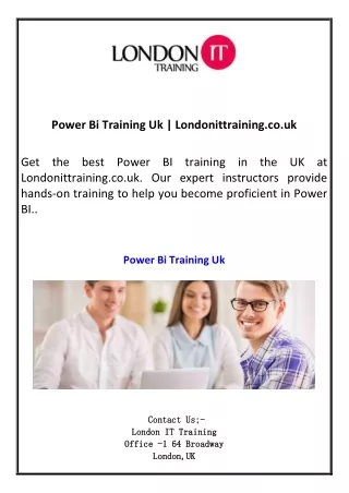 Power Bi Training Uk Londonittraining.co.uk