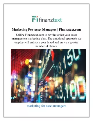 marketing for asset managers finanztext com