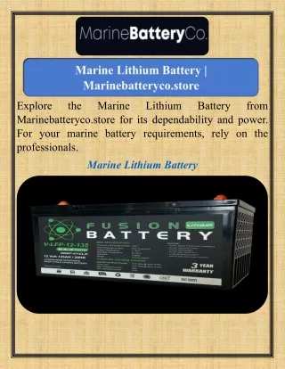 Marine Lithium Battery   Marinebatteryco.store