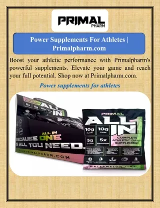 Power Supplements For Athletes   Primalpharm.com