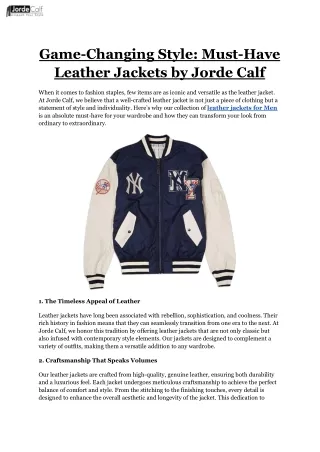 Game-Changing Style_ Must-Have Leather Jackets by Jorde Calf