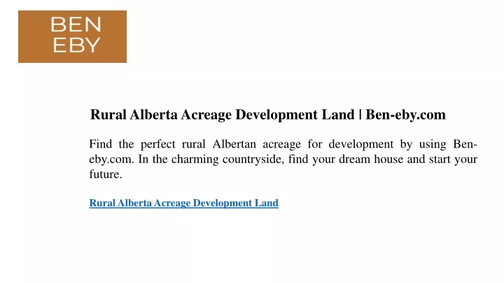 rural alberta acreage development land ben eby com