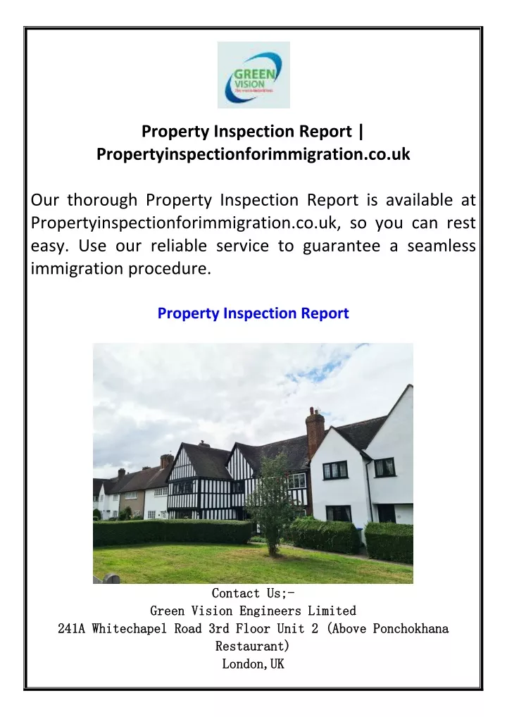 property inspection report