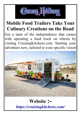 Mobile Food Trailers Take Your Culinary Creations on the Road
