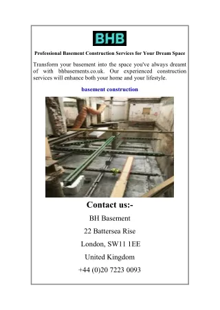 Professional Basement Construction Services for Your Dream Space