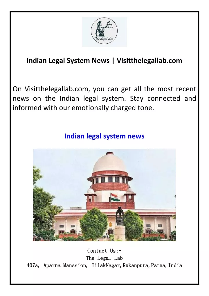 indian legal system news visitthelegallab com