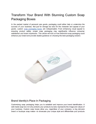 transform your brand with stunning custom soap