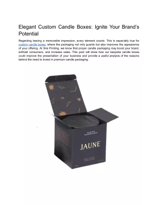elegant custom candle boxes ignite your brand